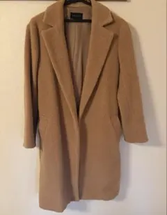 ベージュ ロングコート ベルト付き