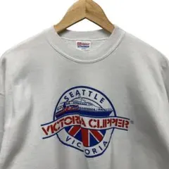 90s ヘインズ Hanes 企業 ロゴ 白 ヴィンテージ スウェット