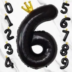 ❣️早い者勝ち❣️誕生日 数字バルーン バースデー パーティー お祝い 黒 6