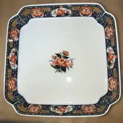 新品未使用　有田焼　伊万里錦　阿久良　陶器 正角盛鉢　貫入 花柄　箸付きのサムネイル