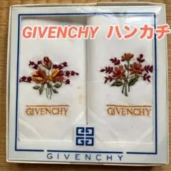 GIVENCHY ジバンシー　ハンカチ 2枚　刺繍　花模様