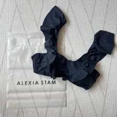 【美品】ALEXIA STAM ブラック フリルビキニ 水着 トップス Sサイズ