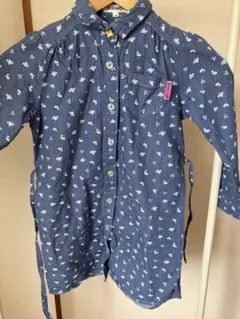 SHOO・LA・RUE 花柄デニム風ワンピース 120