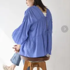 green label relaxing 全方位映え　ギャザーブラウス　新品