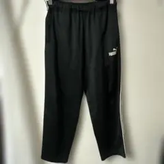PUMA ブラック ロングパンツ PUMAライン ジャージ ズボン
