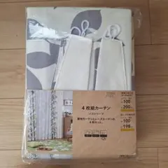 4枚組カーテン パストリーフ アイボリー　巾100cm×丈200cmのサムネイル