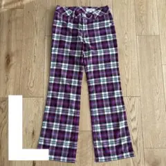 VIVA HEART replie ゴルフパンツ チェック柄 パープル フレア