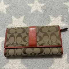 Coach 長財布 ベージュ/ブラウン/オレンジ