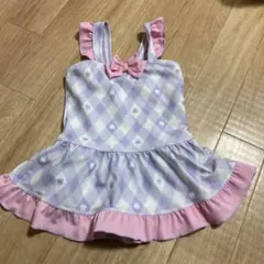 フリル付き水着 120cm 紫とピンク