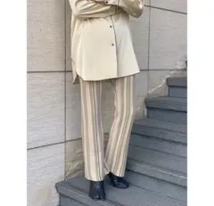 【TODAYFUL 】ストライプ ニットパンツ
