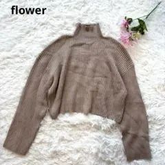 リブハイネック ニット