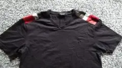 美品　バーバリーブラックレーベル　Vネック　半袖　Tシャツ　L