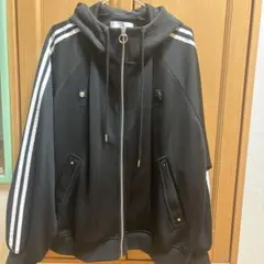 ADRER ラインスリーブトラックジップパーカージャケット　ブラック　M