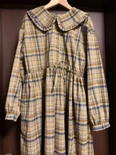 merry jenny bear フリル刺繍チェックワンピース