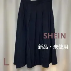 SHEIN ブラックフレアスカート プリーツ L