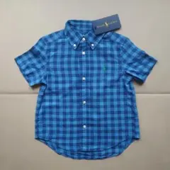 【新品】Ralph Lauren 半袖シャツ チェック 3/3T 100cm
