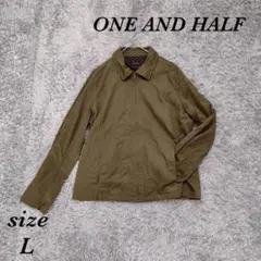 ONE AND HALF (L) ジップアップ 長袖シャツ 羽織り コットンのサムネイル