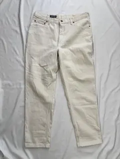 90s USA製 LANDS’END 生成りツイルパンツW36