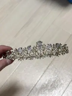 ブライダルティアラ ゴールド/クリスタル