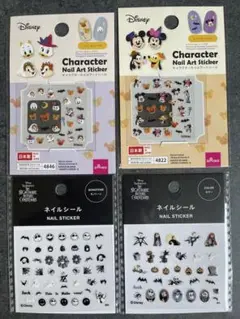 ダイソー　キャンドゥー　ディズニー　ナイトメア　ネイルシール４種セット
