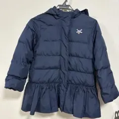 【any fam】 フリル付き中綿コート　ネイビー