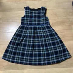 BeBe チェックジャンバースカート 140