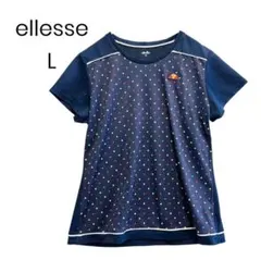 【ellesse】ドット柄 スポーツ テニスウエア L 半袖Tシャツ b034
