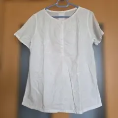 ホワイト 刺繍入り 半袖ブラウスのサムネイル