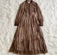 AMERI アメリ Aライン ロングワンピース 花柄 フレア ブラウン Fサイズ 2025年最新】ameri vintage ワンピース 花柄の人気アイテム