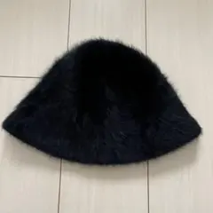【匿名配送】　黒 ファーバケットハット　ブラック