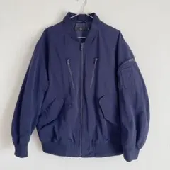 美品】UNIQLO +J オーバーサイズMA-1ブルゾン ネイビー L - メルカリ