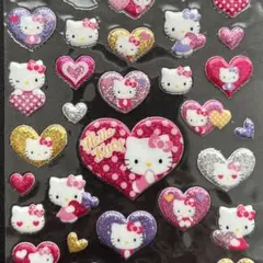 サンリオ　キティ　2010年　キラキラ　プクプク　ぷっくり　ハートシール