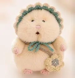 はむにぎり　ボンネット＋お花バッグ　ダスティグリーン
