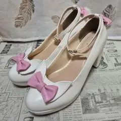 ロリータ　量産型　パンプス　白　ホワイト