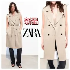 ZARA ロングフェイクスエード　ベスト ZARA ロングフェイクスエードベスト - メルカリ