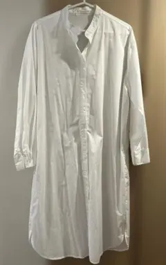 スタンドカラー ロングシャツ ホワイトのサムネイル