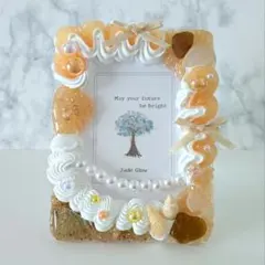 硬質トレカケース　推し活　ホイップ　デコ　レジンデコ　オレンジ【42】