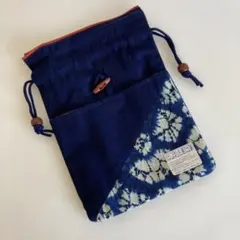 本藍染 巾着袋