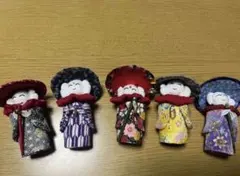 和風手作り人形5体セット