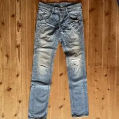 Lee ライダース　ストレートデニム ダメージ加工