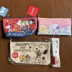 新品　PEANUTS スヌーピー ポーチ 3個セット