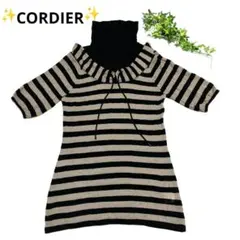 【CORDIER】新品✨️フリル付きハイネック半袖ニット【４２】日本製✨️