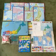 くもんの日本地図パズル　ピクチュアパズル日本地図、世界地図　マグネット日本地図