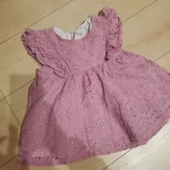 petit main ピンク刺繍チュニック 100㎝