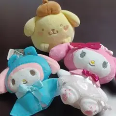 マイメロディ　ポムポムプリン　ぬいぐるみ　マスコット　サンリオ　3つ