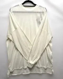 長袖シアーリブカットソー オフホワイト 新品