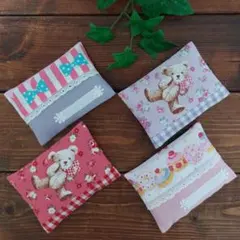 ハンドメイド　⑤ミニポケットティッシュケース4枚セット　ポケットティッシュカバー