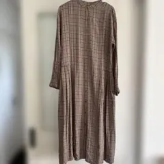 チェック柄長袖シャツワンピース　SHIPS