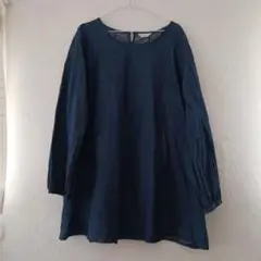 Pur couleur デニムブルー チュニック