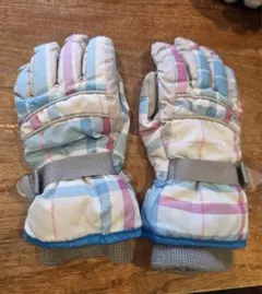 子供用スキーグローブ 140cm チェック柄